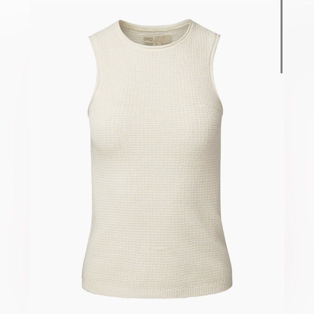 NWT Onia Linen Knit Tank in White Size Medium $175